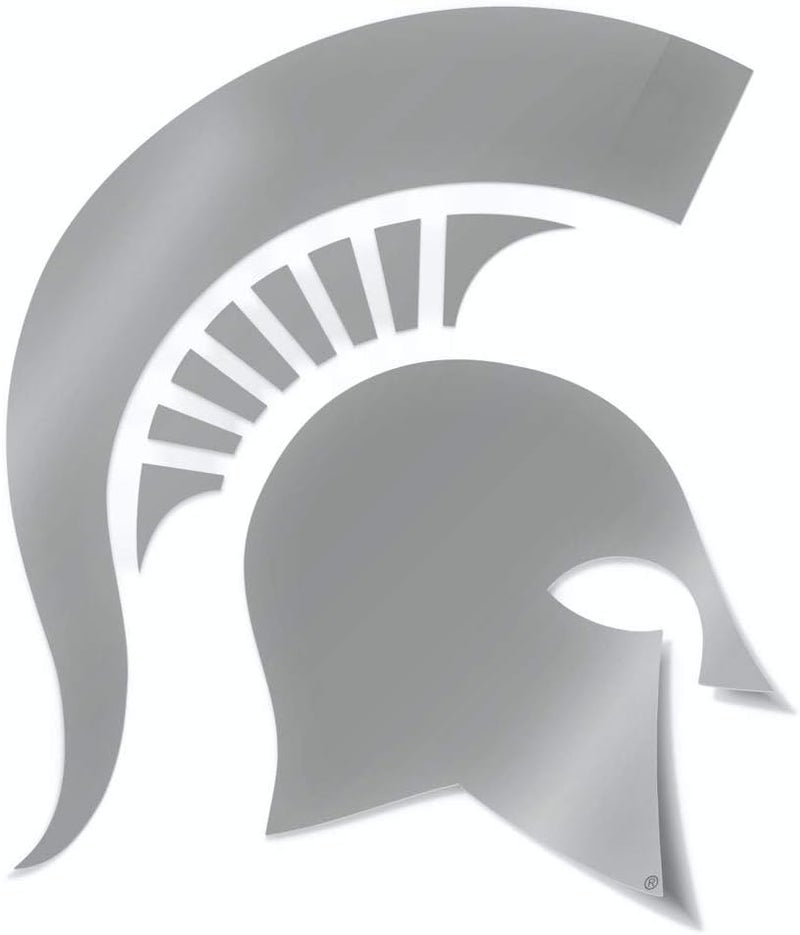 Nudge Printing Collegiate NCAA Car Decal Made from Premium Weatherproof Vinyl (Michigan State Spartan Helmet - Silver) - Image 1